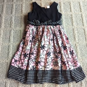 Toddler Girls Pink and Black Dress, Girls Sleeveless Dress, Fall / Spring Dress